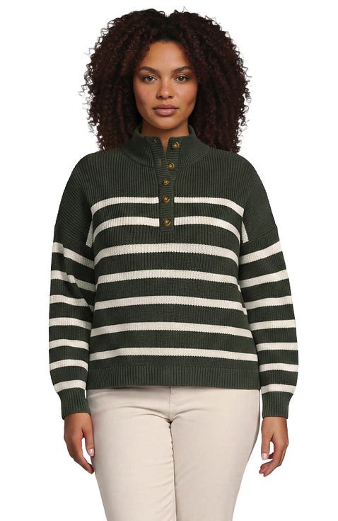 Cotton Button Up Henley Sweater