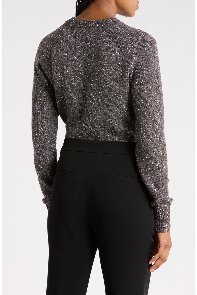 Zoe Crewneck Sweater, Alternate, color, CHARCOAL/ DARK BROWN