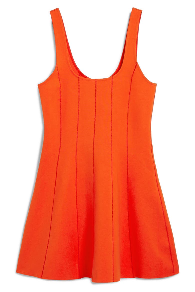 Embroidered Sleeveless Stretch Cotton Minidress, Alternate, color, CORAL