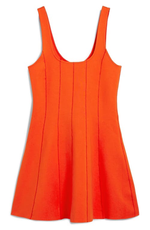 Desigual Embroidered Sleeveless Stretch Cotton Minidress In Orange