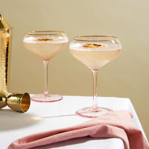 Twine Rose Crystal Coupe Glasses Set Of 2