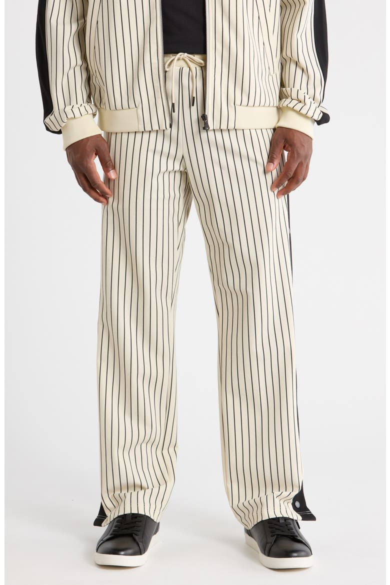 Yale Stripe Track Pants, Main, color, IVORY/ BLACK