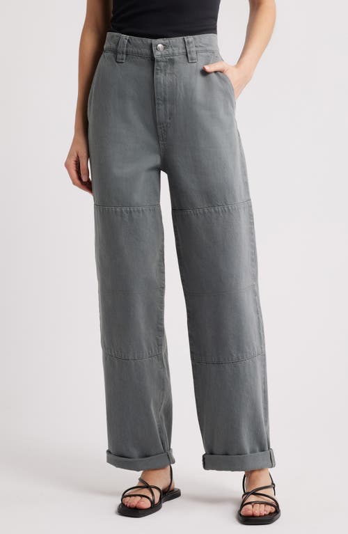 Frame The Cuffed Cotton Utility Pants In Slate Gray