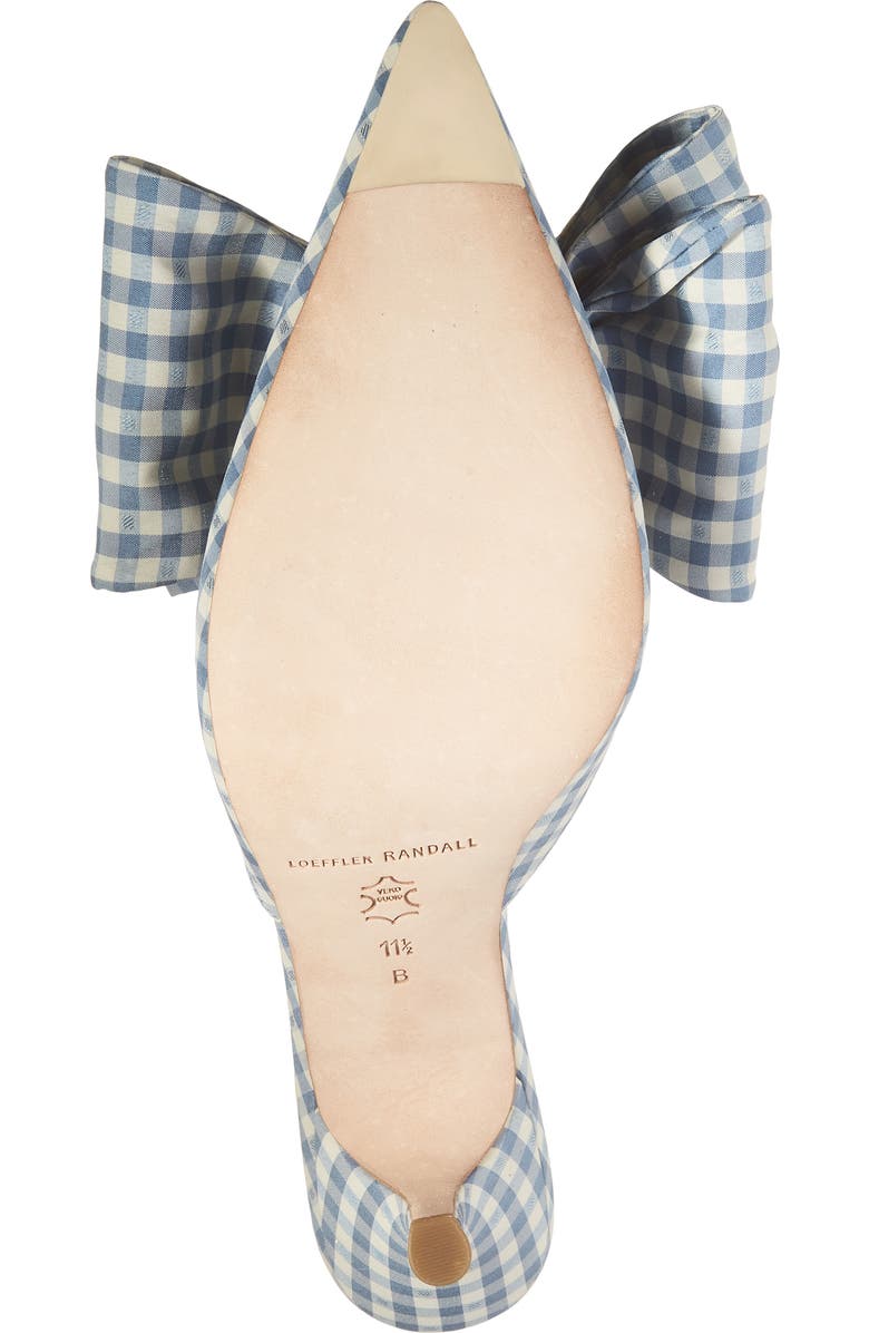 Loeffler Randall Margot Bow Mule, Alternate, color, Blue Gingham