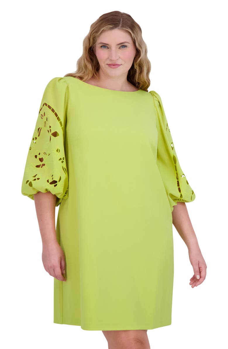 Vince Camuto Signature Eyelet Embroidered Shift Dress, Alternate, color, 