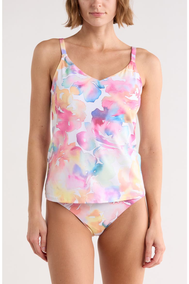 V-Neck Tankini Top, Main, color, PINK GLOW