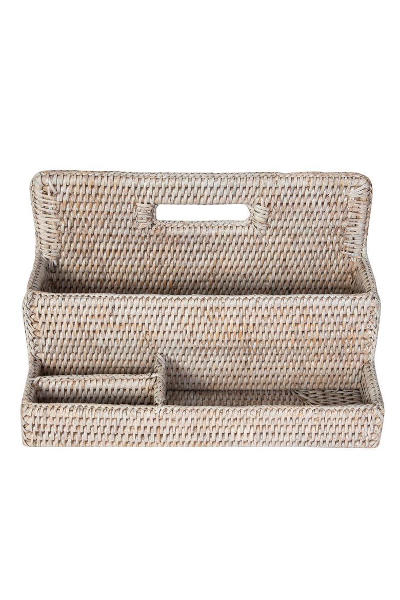 Artifacts Rattan Standing Stationary Sorter, Alternate, color, White Wash