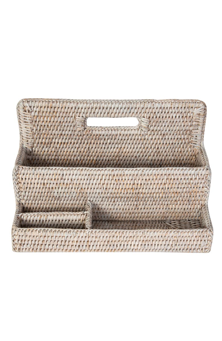 Artifacts Trading Company<sup>™</sup> Artifacts Rattan Standing Stationary Sorter, Alternate, color, White Wash