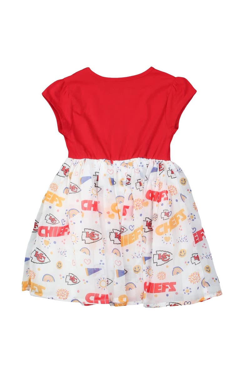 Wes & Willy Girls Toddler Wes & Willy Red Kansas City Chiefs Princess Dress, Alternate, color, 