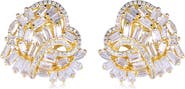 SUZY LEVIAN Cubic Zirconia Cluster Heart Stud Earrings