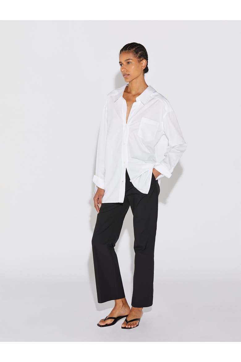 Petra Cotton Poplin Boyfriend Oversize Shirt, Alternate, color, White
