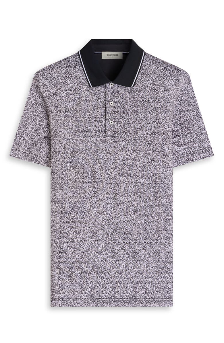 Bugatchi Performance Floral Polo, Alternate, color, Black
