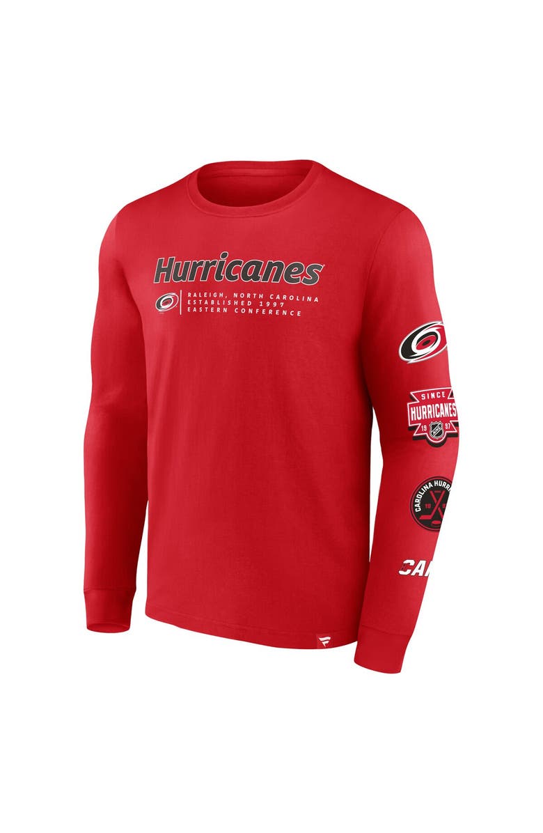 FANATICS Men's Fanatics Branded Red Carolina Hurricanes Strike the Goal Long Sleeve T-Shirt, Alternate, color,