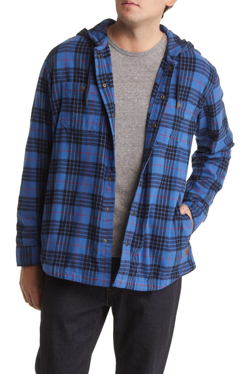 L.L.Bean Scotch Plaid Flannel Hooded Shirt, Main, color, 