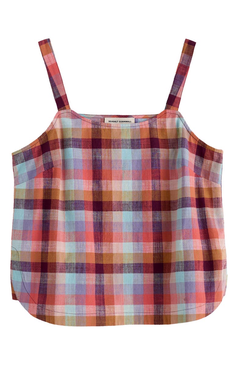 Seasalt Cornwall Hare's Tail Check Organic Cotton Tank, Alternate, color,
