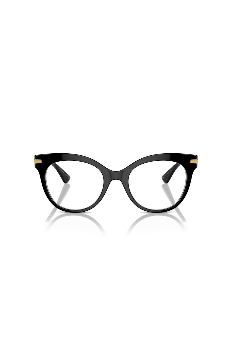 Dolce&Gabbana 52mm Butterfly optical glasses, Alternate, color, Black
