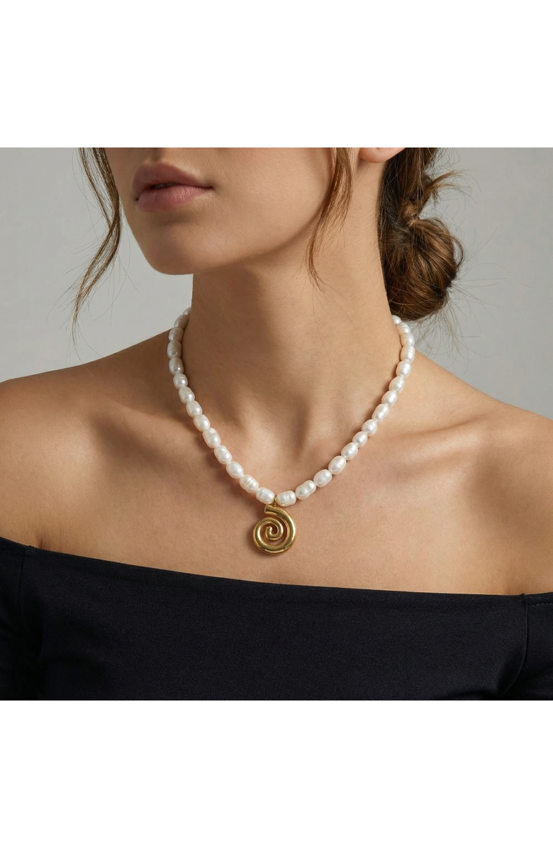 Bliss Diamond Athena 18" Pearl 18k Gold Plated Pendant Necklace, Alternate, color, 18K Yellow Gold