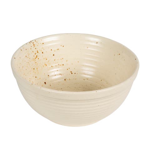 Farmhouse Stoneware Bowl, White Speckled Glaze