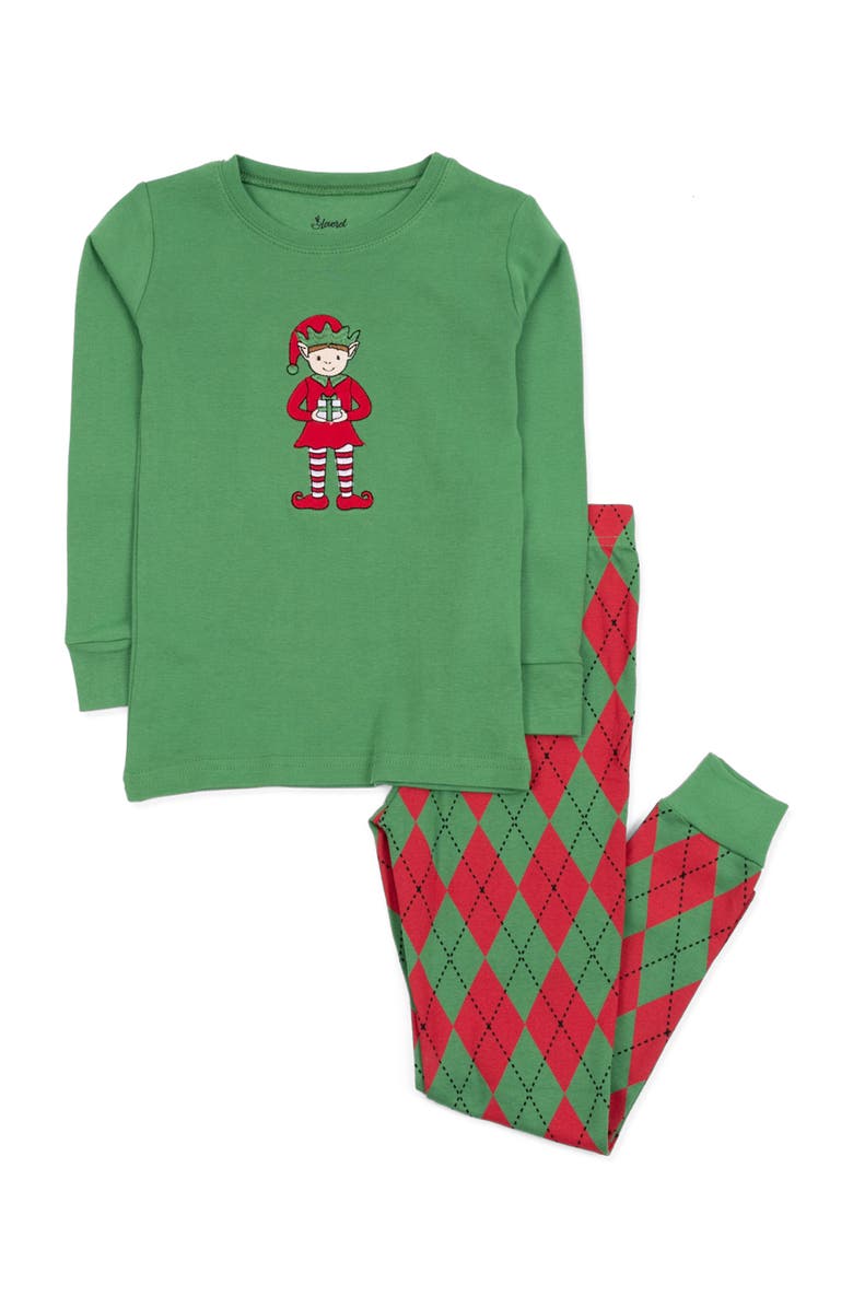 Leveret Two-Piece Cotton Matching Family Holiday Pajamas, Argyles & Holiday Prints, Alternate, color, Argyle Red & Green