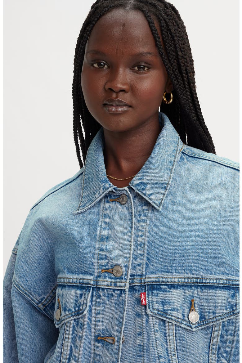 '90s Denim Trucker Jacket, Alternate, color, ROCK THE VOTE