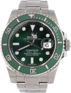 Pre-Owned Rolex Oyster Perpetual Submariner Hulk Date Automatic Watch Stainless Steel and Cerachrom 40