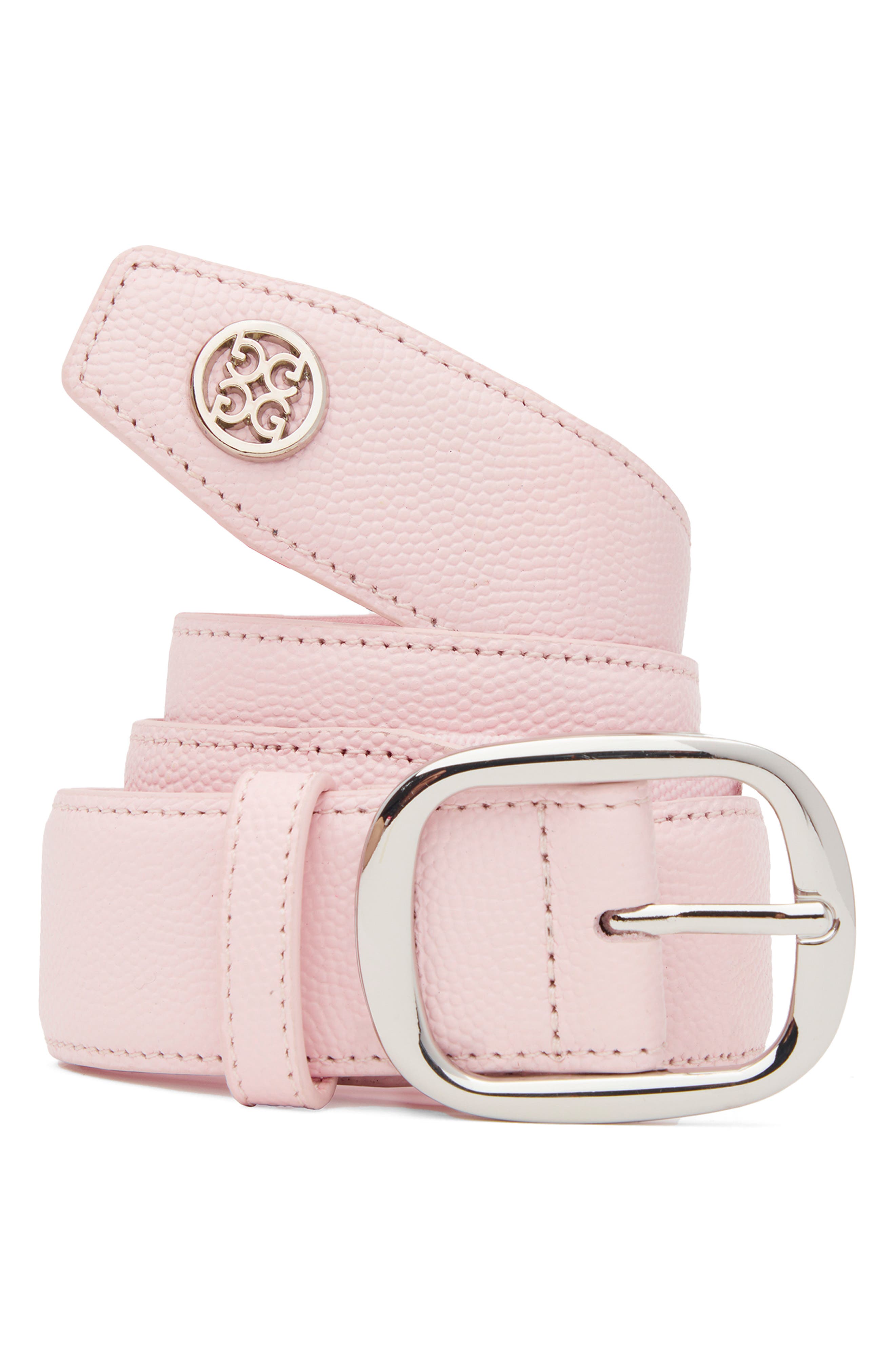 G/fore Circle Logo Belt In Blush