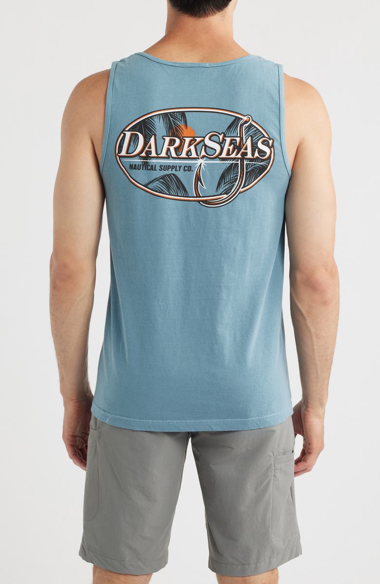 DARK SEAS Tropical Night Cotton Graphic Tank, Alternate, color, Ice Blue