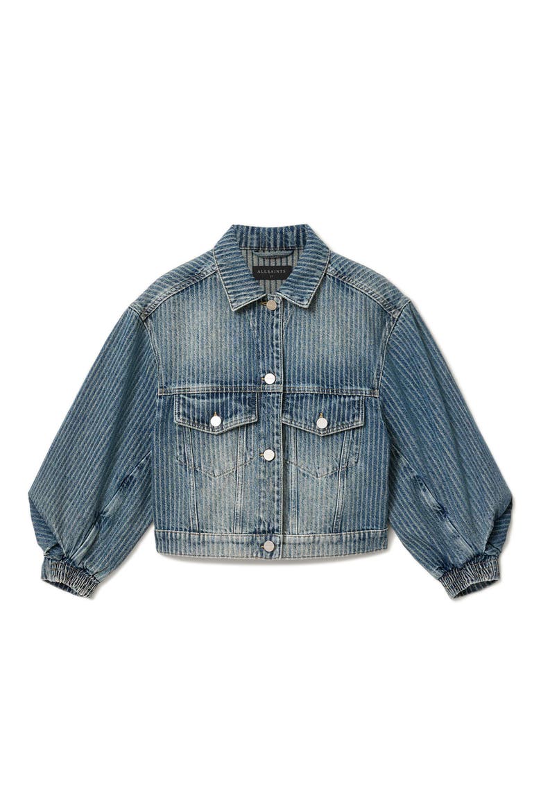 Luca Stripe Denim Jacket, Alternate, color, TITAN BLUE