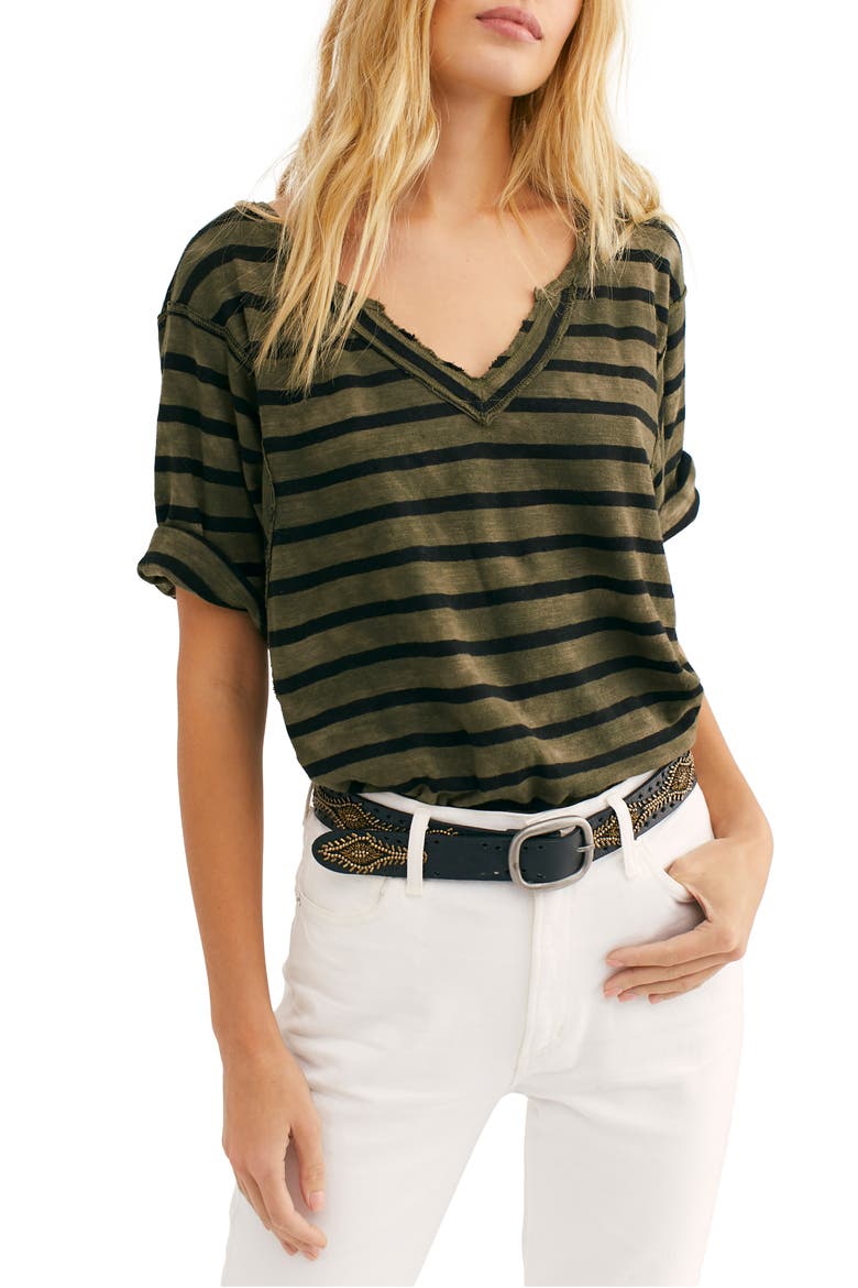 Head in the Clouds Stripe Tee, Main, color, ARMY
