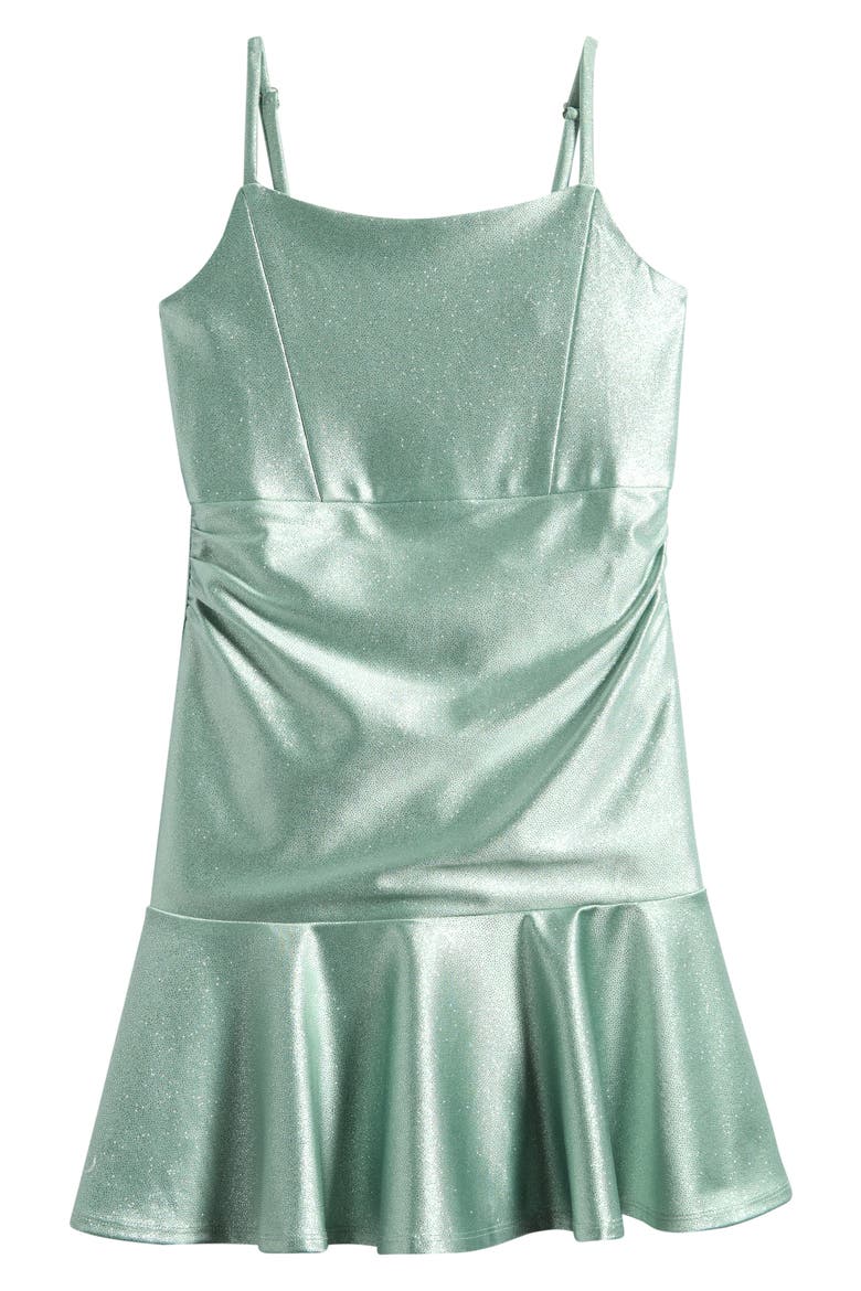 Kids' Glitter Drop Waist Dress, Main, color, PISTACHIO