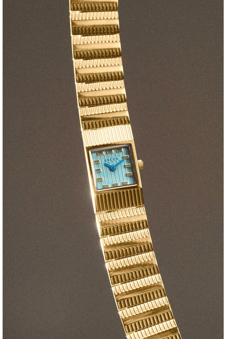 Groove Square Bracelet Watch, 16mm, Alternate, color, GOLD/BLUE