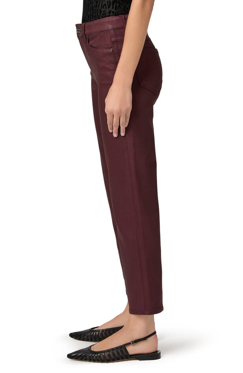 PAIGE Mason Coated High Waist Ankle Straight Leg Jeans, Alternate, color, Dark Oxblood Luxe Coating