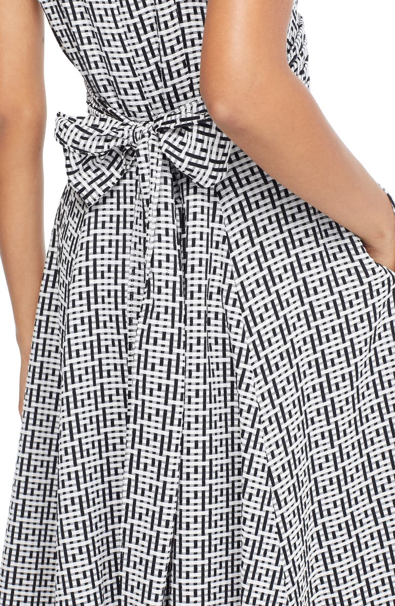 Gal Meets Glam Collection Carson Variegated Gingham Bow Back Dress, Alternate, color,