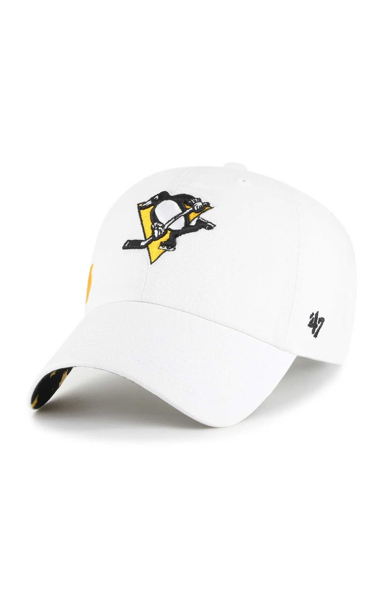 '47 Women's '47 White Pittsburgh Penguins Confetti Clean Up Adjustable Hat, Alternate, color, White