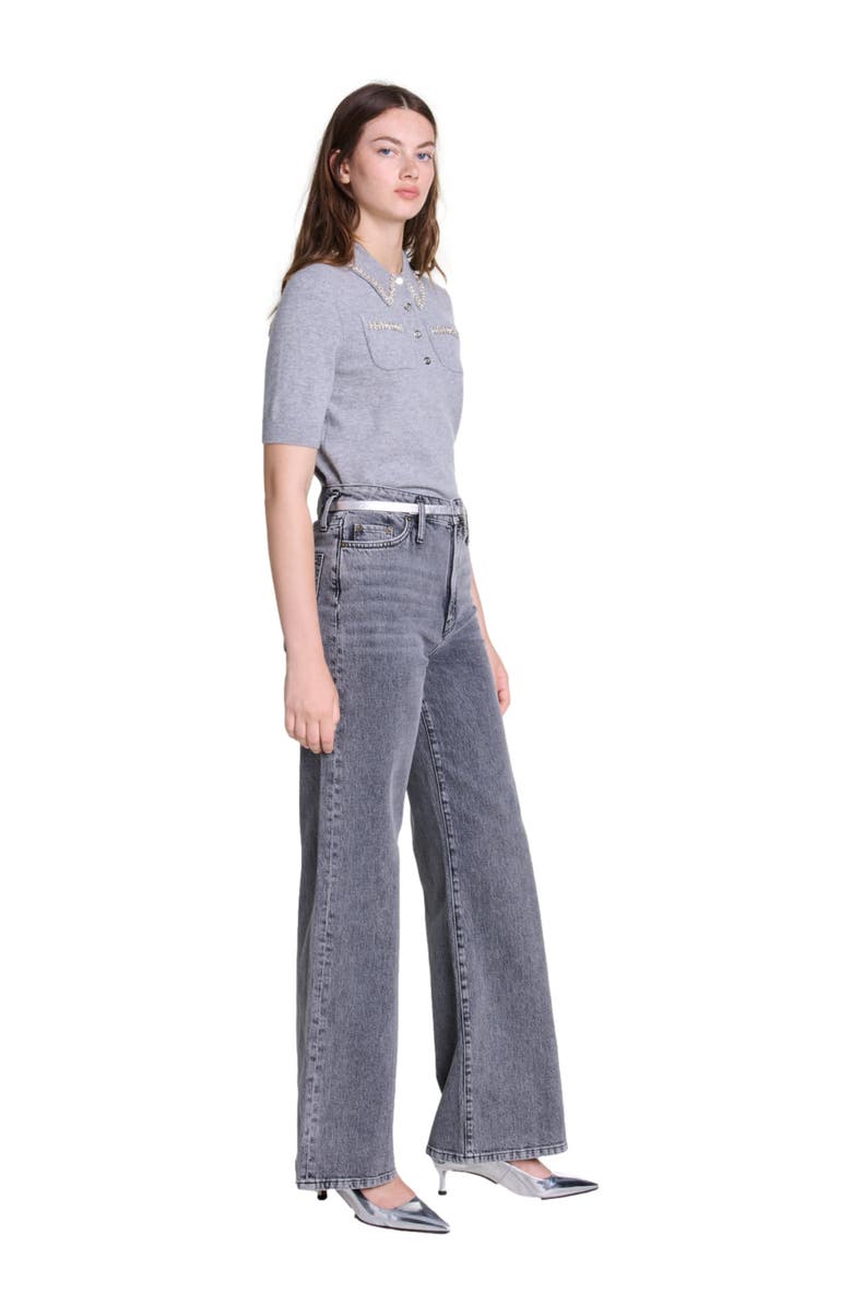 maje Knitted sweater with rhinestones, Alternate, color, 