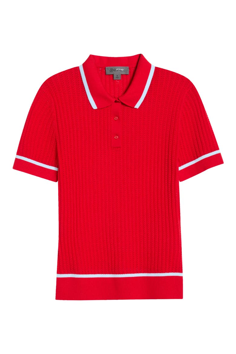 Summer Friday Textured Cotton & Cashmere Polo, Alternate, color, LAVA