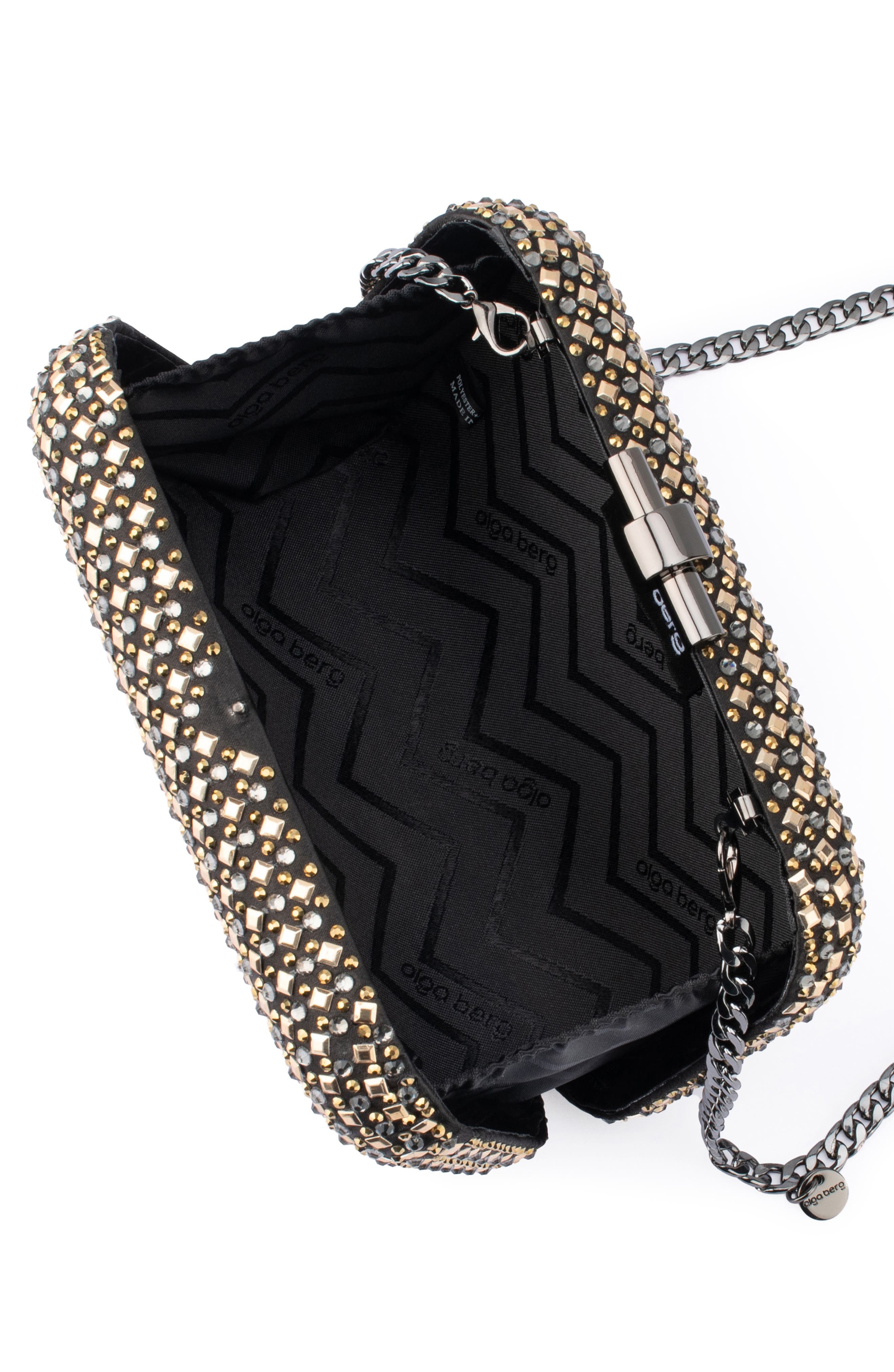 Olga Berg Ellen Hotfix Frame Clutch, Alternate, color, 