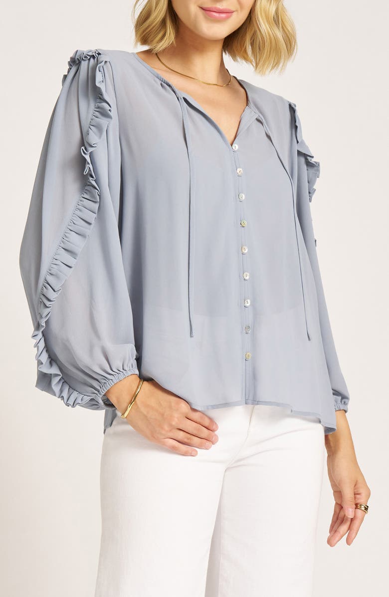 matty m. Tawny Button-Up Shirt, Main, color, Smoke