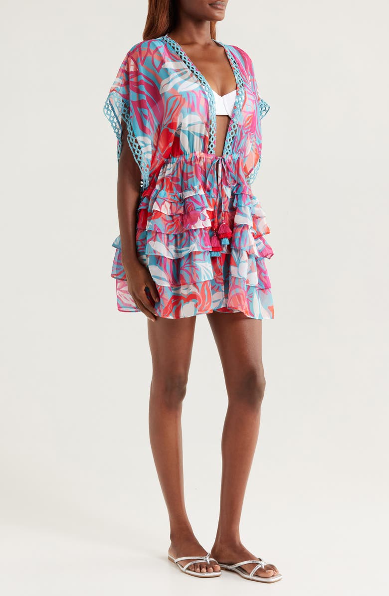 Ramy Brook Marisa Floral Cover-Up Dress, Alternate, color, 