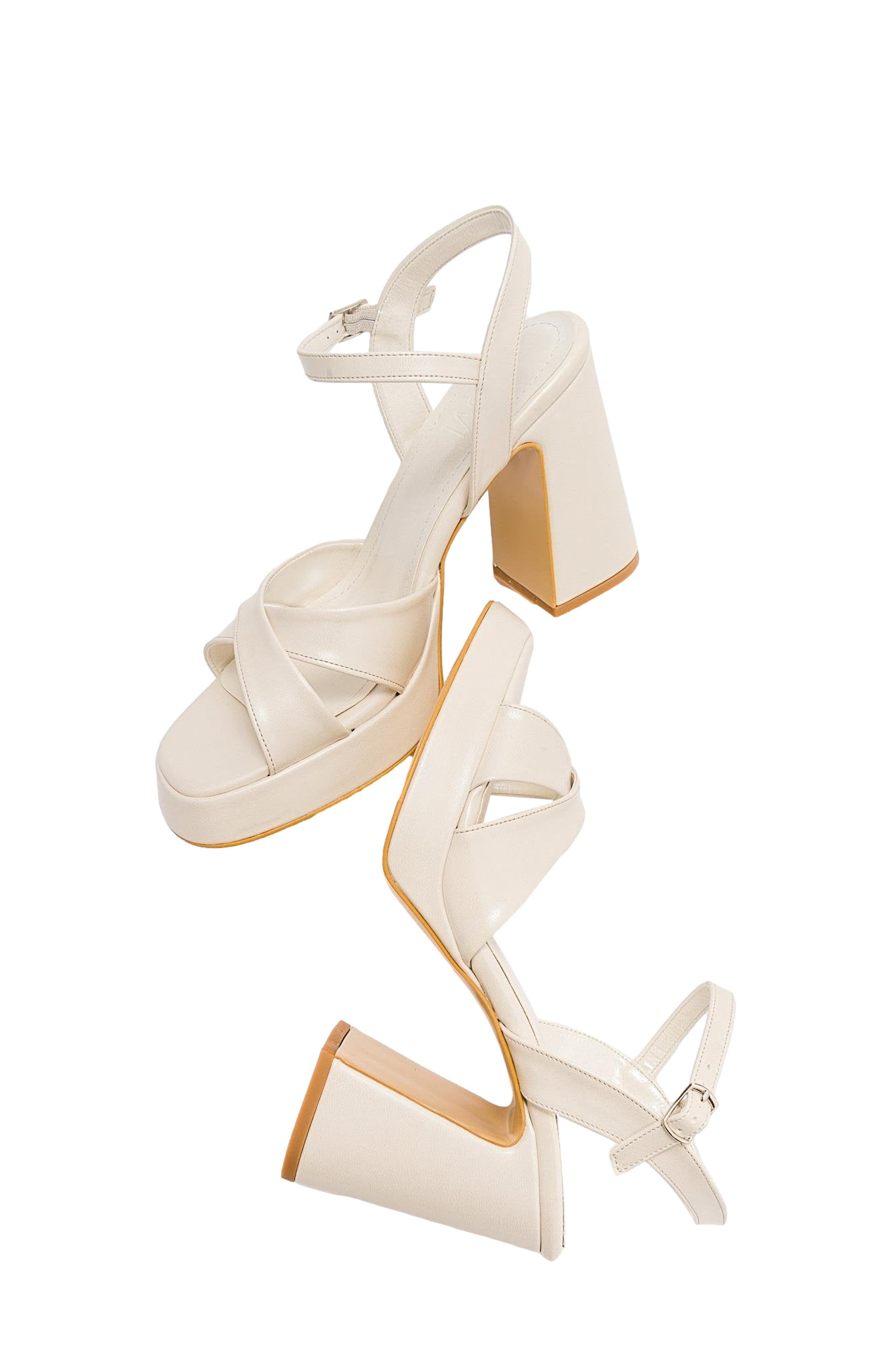 Forever & Always Shoes Yvonne Platform Sandals, Alternate, color, Ivory Faux Leather