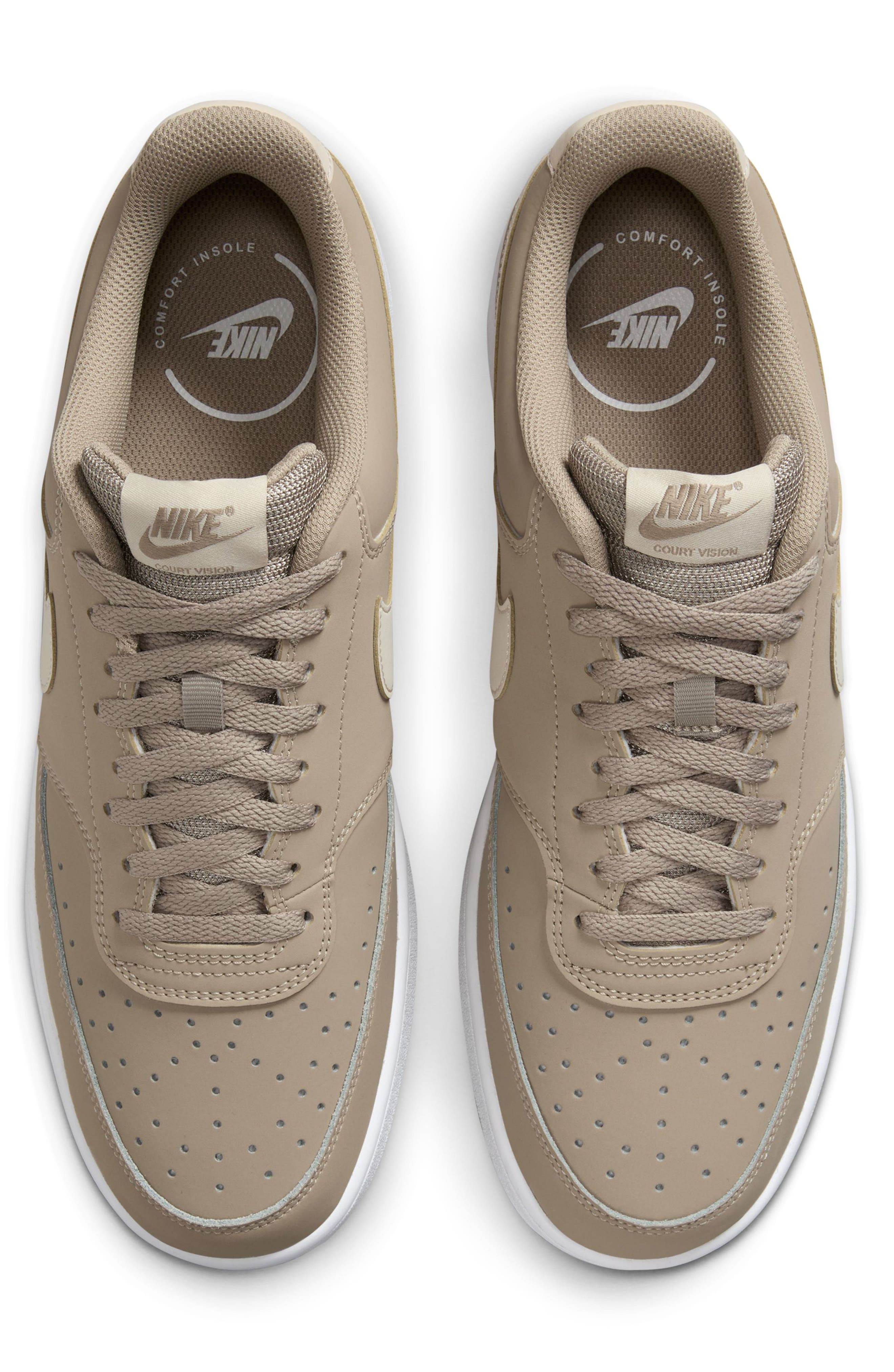 Nike Court Vision Low Sneaker, Alternate, color, Khaki/ Sanddrift/ White