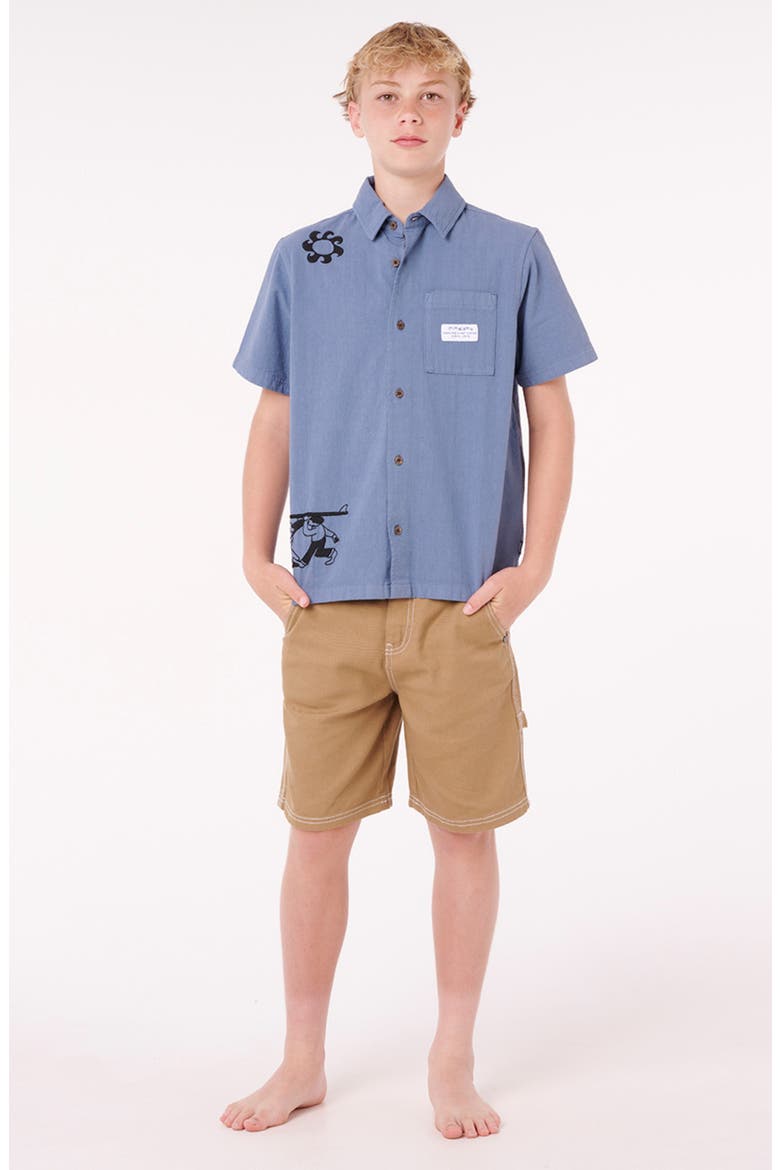 Kids' Williams Button-Up Shirt, Alternate, color, BLUEFIN