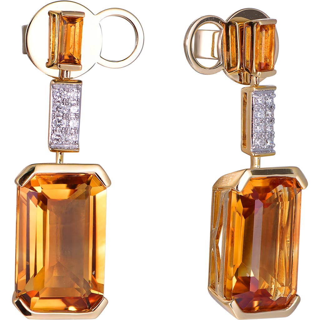 Kahn High Jewelry Citrine Earrings with Diamonds in Citrine Orange  product