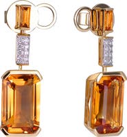 Kahn High Jewelry Citrine Earrings with Diamonds