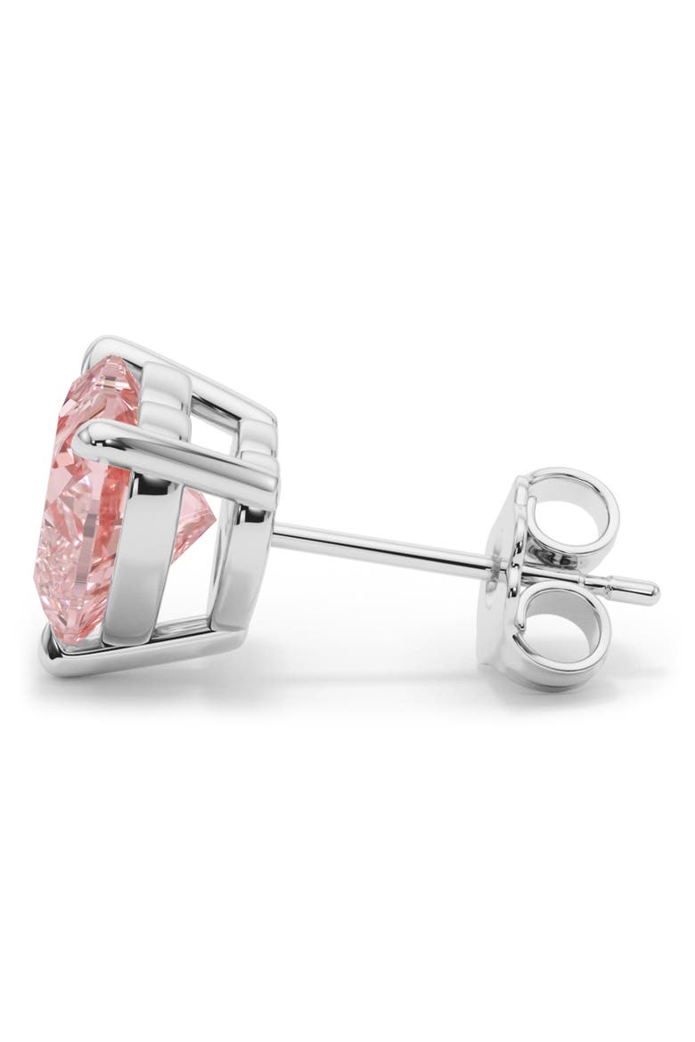 Pink Lab Created Diamond Stud Earrings, Alternate, color, 18K WHITE GOLD