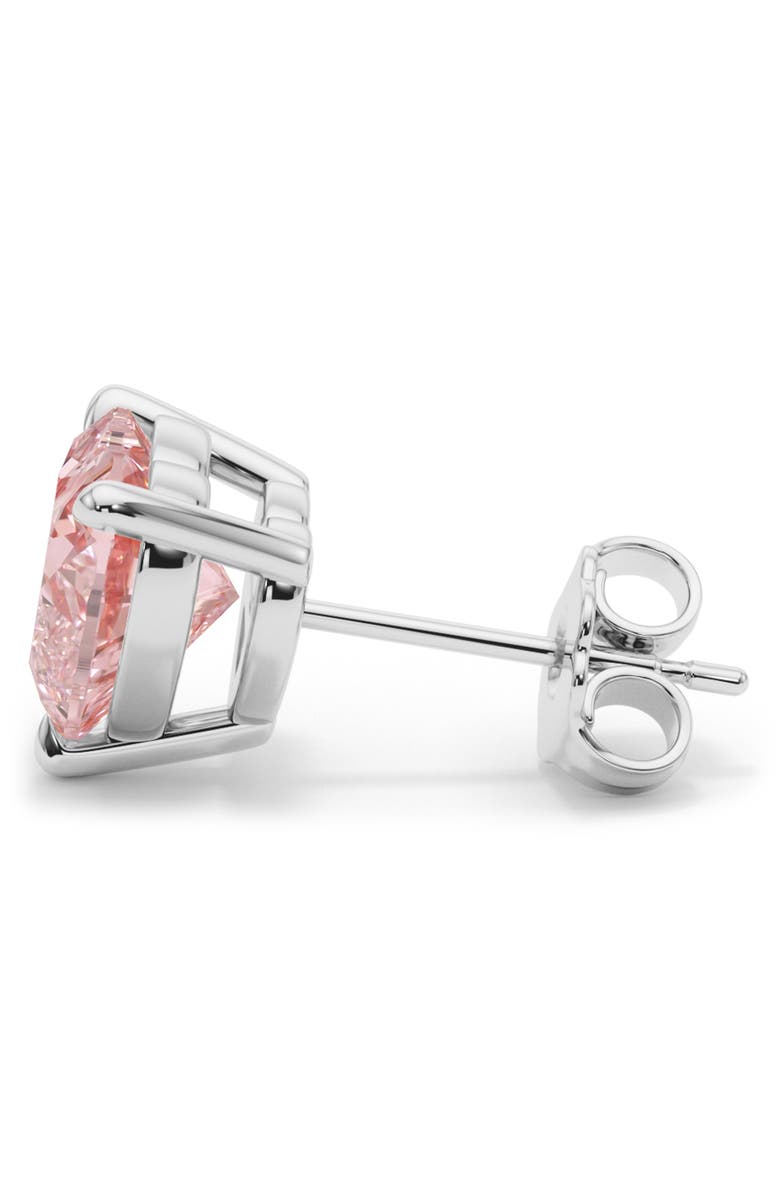 HauteCarat Pink Lab Created Diamond Stud Earrings, Alternate, color, 18K White Gold