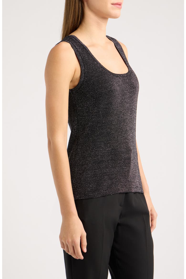 Metallic Scoop Neck Tank Sweater, Alternate, color, BLACK GOLD
