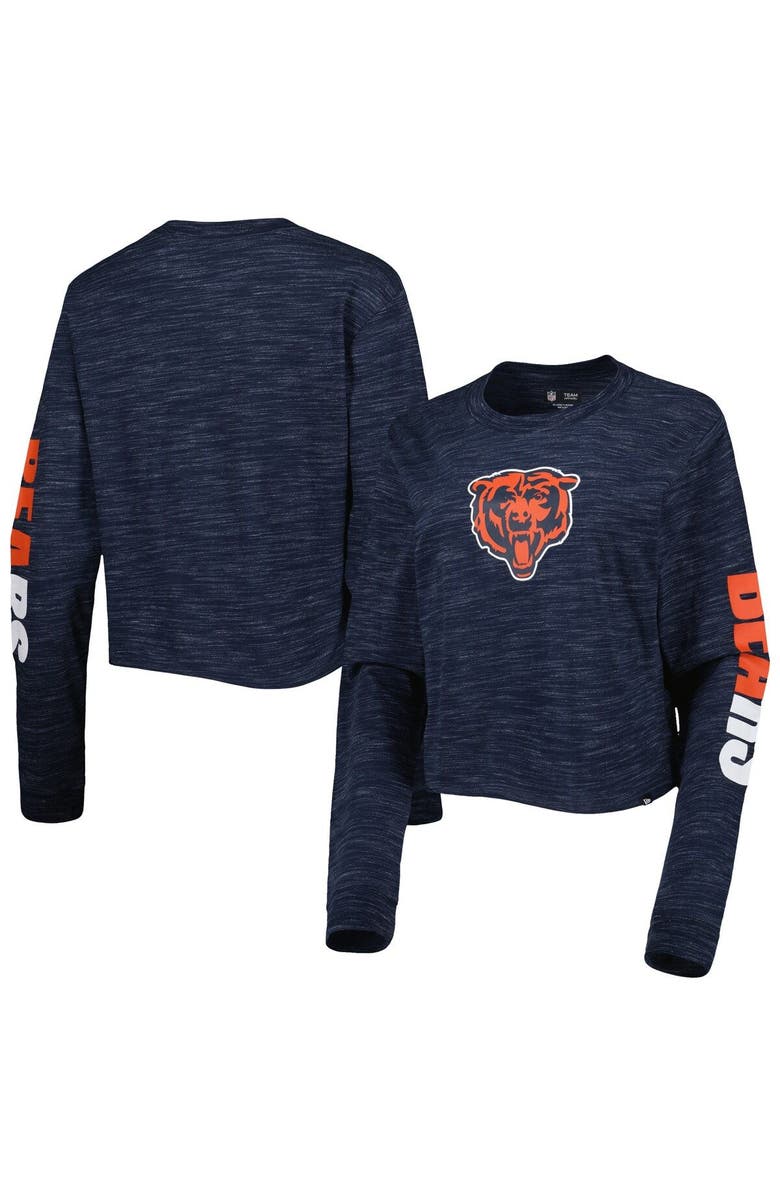 New Era Women's New Era Navy Chicago Bears Crop Long Sleeve T-Shirt, Main, color, Navy