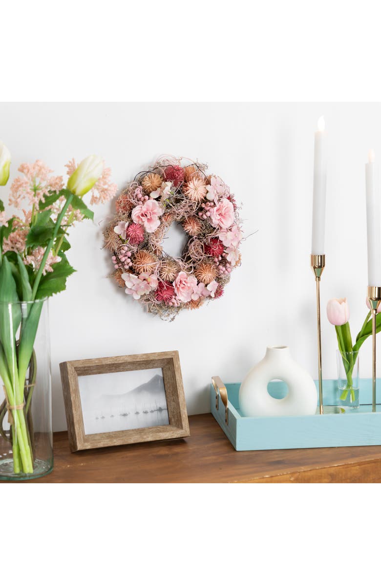 Northlight Mixed Floral Artificial Spring Wreath - 9.75" - Pink, Alternate, color, Pink