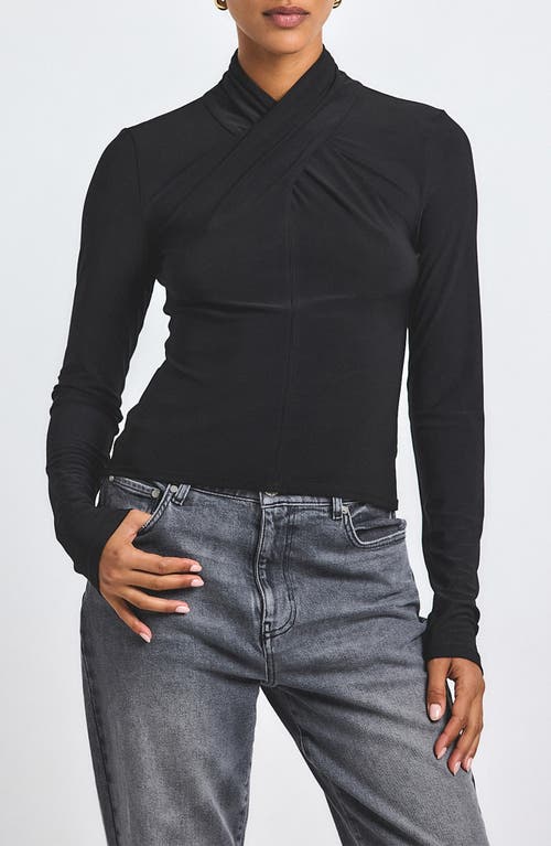Derek Lam 10 Crosby Krini Twist Neck Top In Black